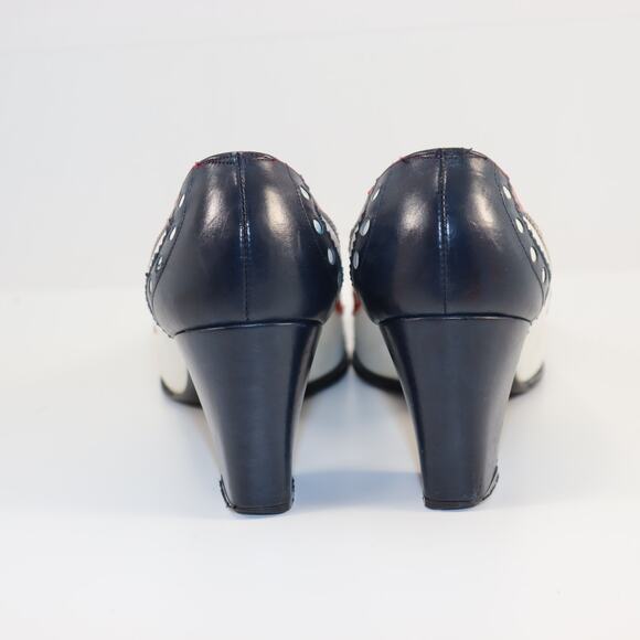 Vintage Jack Rogers Red White Blue Leather Heels | Size 6.5M | Patriotic Style - Picture 4 of 6